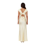 Fongt Women's New Sexy Deep V Body-Dressed Temperament Dress Women's Long Skirt