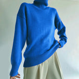 Women Turtleneck Sweater Knitted Loose Thick Fashion Autumn Winter Female Sweaters 2022 New Long Sleeve Soft Basic