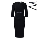 Fongt African Fashion Big Collar OL Tongle Temperament Elegant Bag-Upped Pencil Dress Dress