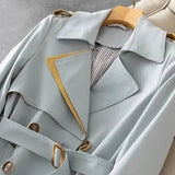 Women Double Breasted Casual Fashion Solid Popular Youth Y2K All Match College Autumn Korean Style A-line M-4XL Femme