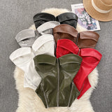 Fongt Locomotive Pure Hot Girl Breast Vest Autumn Zipper Short Design Sense Niche Beautiful Blouse Tide