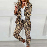 2023 Women's Suit Blazer Pants Elegant Outfit Casual Turn-down Collar Office Lady Long Sleeve Blazer Trousers костюм