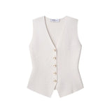 Fongt Homemade New Women's Oceanic Hip Flat-Pin Vest Top 4192003