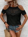 Fongt And Summer 2025 New Lace Splicing Design Knitted Sling Strap Strap T-Shirt Top