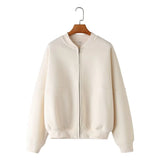 Fongt Bomber Jacket-Style Tunic 3399802 Loose High-Waisted Velvet Trousers 3199800