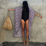 Fongt And White Tie-Dyed Cardigan Beach Dress Bikini Blouse Swimsuit With Cardigan Sunscreen Holiday