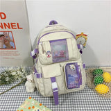Women Large Capacity Travel Backpack Female Multi-pocket College Waterproof School Bags Transparent Pocket Laptop