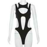 Fongt Summer Women's New Solid Color Sexy Hottie Fashion Hollow Splicing Repair Slim Thin Dressing