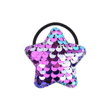 lot Cute Rainbow Solid Sequins Hair Band For Girls Star Heart Crown Elastic Rope Ponytail Holder Headband Hair
