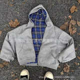 Fongt Open-Shirt 2025 New Lattice Garlet Printing National Tide Treasure Boy Hoodie