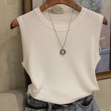 Vests Women Top O-neck Solid Tank Blusas Mujer De Moda Spring Summer New Fashion Female Sleeveless Casual Thin Tops