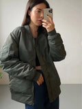 2023 Winter Warm Women Baseball Jackets Oversized Basic Coat Zipper Loose Bomber Jacket Female Outwear Tops Chaqueta