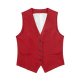 Fongt Women's 2025 Spring New Fashioned Colored Flax-Blend Vest + Shorts Set