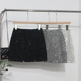 Fongt Dress Skirt Girl Babes A Small Silver Shiny Light Short Skirt 8258