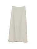 Fongt Xixi 2025 Autumn New Temperament Commuting Wool High-Waisted Skirt Grinding Haired Crooked Pencil Skirt 85076