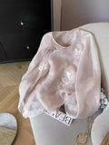 Industry Embroidered Oblique Cardigan New Chinese-Style Eugen Yarn Shirt Women's 2024 Summer Style Gentle Temperament Sunscreen Blouse-Outfit