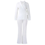 Fongt Women's Clothing 2025 Autumn And Winter 2025 New Female Fashion Temperament Tied With Blazer Pants Two-Set Set