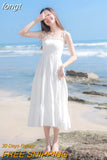 Women Sleeveless Holiday Beach Sexy Solid Bandage Summer All-match Ulzzang Streetwear Elegant Classy Fashion Vestidos