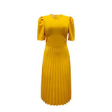 Fongt Ebay 2025 Summer New Short-Sleeved Folded Color Large-Size Dress