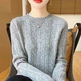 Fongt Girl Feeling Jasmine Sweater Knitted Retro Collar Top Autumn And Winter Thick Bottom Shirt 2025