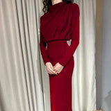 Model Autumn Fashion Temperament Waist-controlled Solid Color Long Sleeve