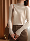 autumn winter chic bottom sweaters women fashion turtleneck pullover slim long sleeve knitted Jumper Soft Warm Pull Femme-Outfit