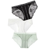 Panties Low Waist Hollow Briefs Solid Color Women's Underpants Lace Flower Panties Seamless Close-fitting Sexy