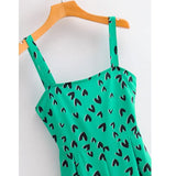 Slim Slim Printed Lace-up Casual Wide Legs Women's Jumpsuit Elegant Chic All-match Female