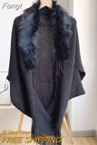 Collar Winter Shawls And Wraps Bohemian Fringe Oversized Womens Winter Ponchos And Capes Batwing Sleeve
