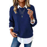 Fongt Sheintemu Autumn And Winter Long-Sleeved Round-Neck Casual Burst Sweater
