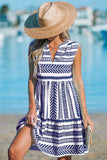 Fongt Temu Spring And Summer New Printed Vest V-Neck Mid-Change Dress