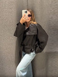 Fongt 2025 Autumn New Fashion High-End Collar Collar With Leather Coat