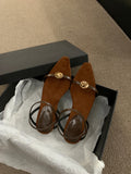 Fongt Sandals Women Wear A New Korean Version Of The French Style Soft Dress Black Roman Shoes In The Summer
