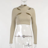 Fongt And Autumn Women's Wear Carefully Machine Hollow Open Shoulder Bottom Shirt Slim Fake Two Short
