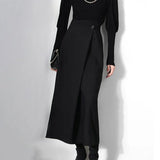 TWOTWINSTYLE Casual Solid Irregular Skirt Female High Waist Loose Asymmetrical For Women Skirts Fashion Autumn Style 2022