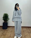 Fongt 2025 New Solid Color Casual Blouse Loose Comfortable Design Micro-Thorn Trousers Set Woman