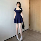 Fongt Girls Pure Style Dress Women's Summer 2025 New Small Shens Skinny A-Word Dress