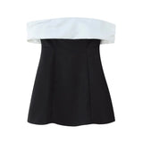 Fongt Women's Clothing INS Net Red Pop Bow Dress Cross Asymmetric Top - Long-Term Stocking