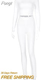 solid women two piece set crop top long sleeve leggings bodycon sexy streetwear fitness outfit tracksuit 2023 co