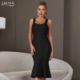 2022 New Summer Women Black Bandage Dress Sexy Spaghetti Strap Sleeveless Bodycon Club Celebrity Evening Party Lady