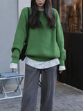 Women's Winter Sweaters Casual LOOSE Thickening Warm Knitted Top Pullover Grey Green Oversized Sweaters for Women