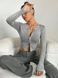 Fongt Vintage Autumn Pair Hottie Double-Opened Zipper Sexy Blouse Woman
