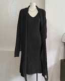 Fongt New Solid V-Neck Jacket Dress + Sweater Cardigan Hot Elegant Knitted Set