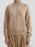 Sweaters for Women 2023 Thickening Fashion Half High Collar Zipper Pullover Oversize Autumn/Winter Warm Women's