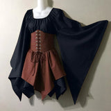 Fongt New Party Long-Sleeved Women's Renaissance Medieval Dress Festive Dress