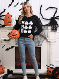Fongt And Winter New Sweater Women's Halloween Element Embroidered Casual Round Collar Long-Sleeved Top