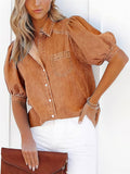 Fongt Spring And Autumn New Imitation Of The Denim Shirt Cardigan European Version Of Multi-Color Multi-Color Multi-Code