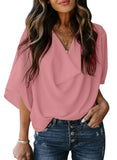 Summer V-neck Loose Half Sleeve