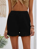 Fongt New Women's Shorts Burst Casual High-Waisted Cotton Straight Trousers