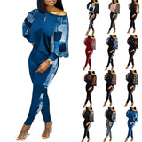 Fongt Women's Long-Sleeved Round-Neck Fashion Casual Set In Autumn